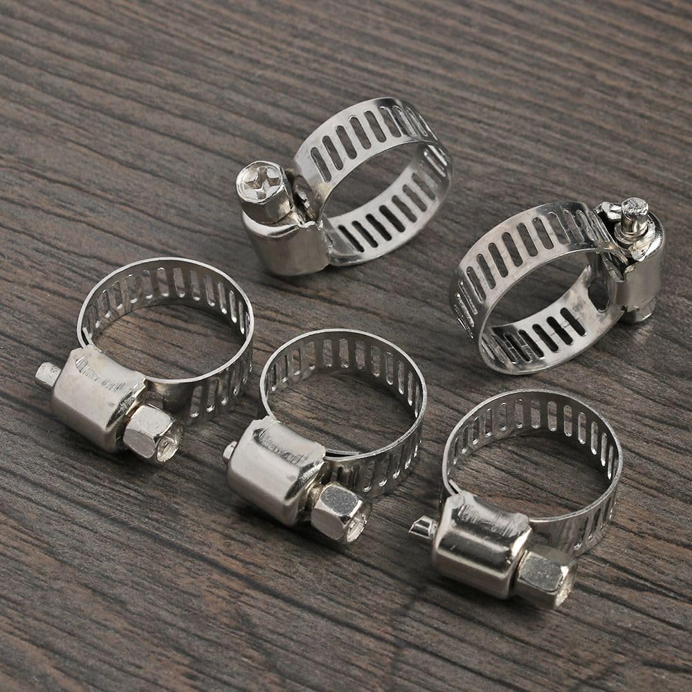 10-30pcs Hose Clamps Stainless Steel Adjustable Worm Gear Pip Tube Tool For Water Pipe Plumbing Fuel Line Intercooler,Pipe Clamp,27,51mm,12pcs