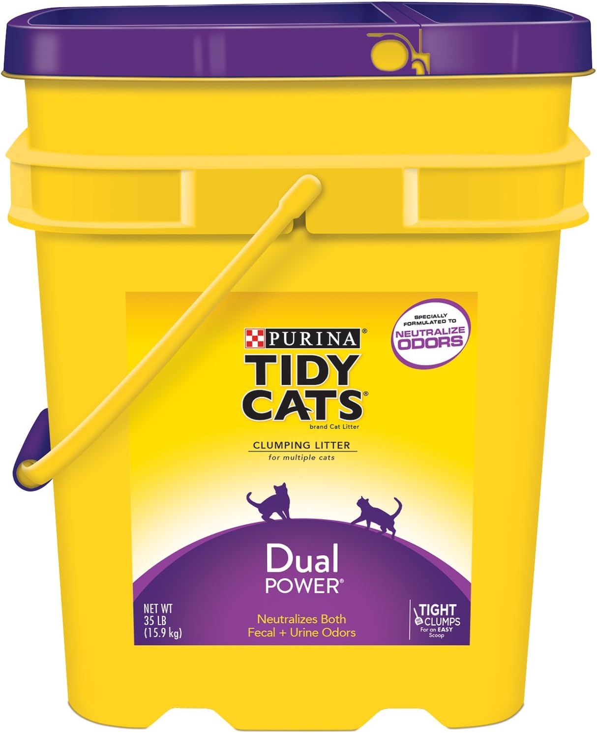 Purina Tidy Cats Dual Power for Multiple Cats Clumping Cat Litter - 35 lb. Pail