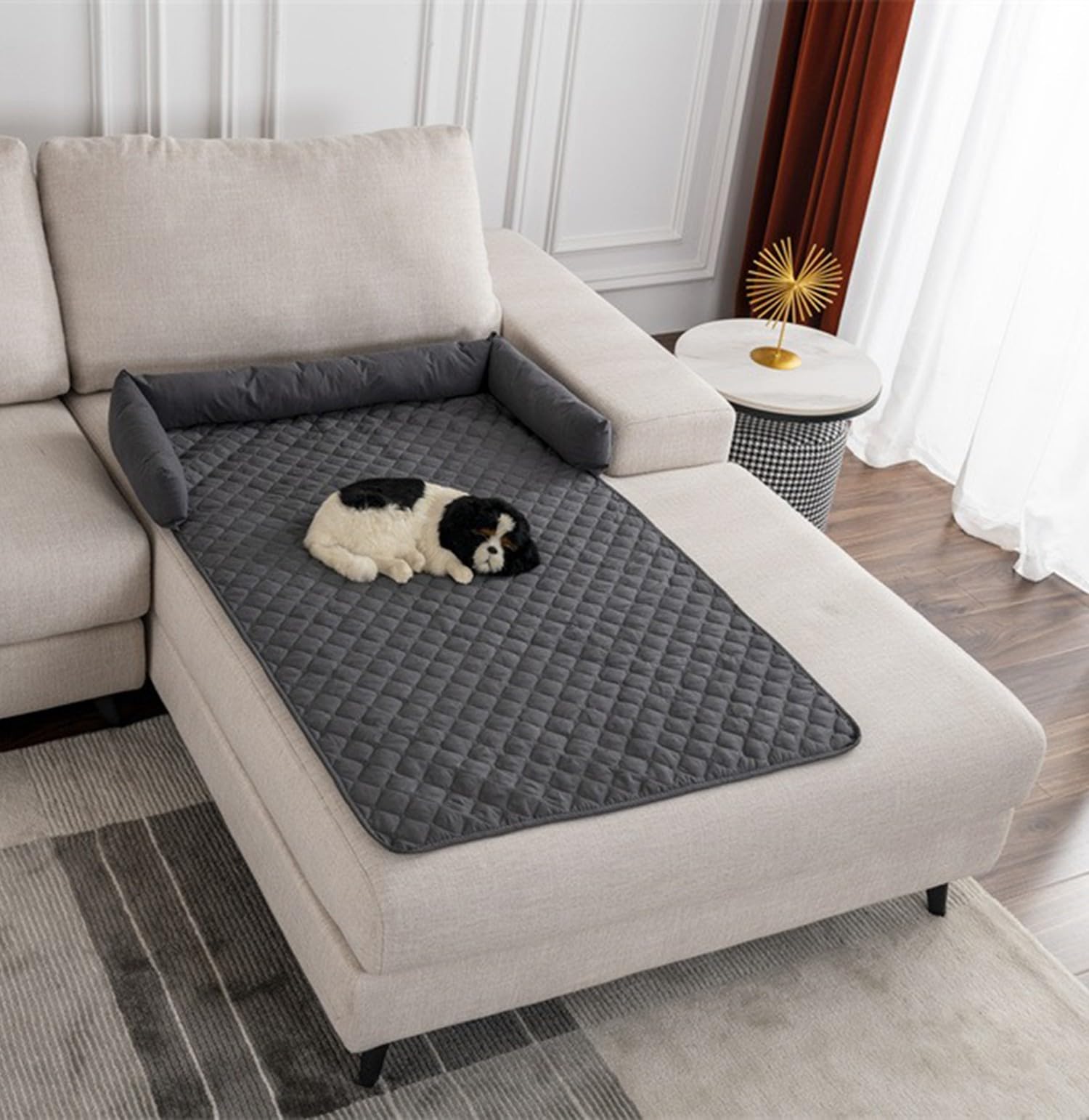 BLUEZY Kühlendes Sofabett, Sofaschutz, Kühlendes Mit Eisseide, Hundebett Waschbar, Hundesofa, Kühlmatte Für Hunde, Hundedecke rutschfest Bfür Kleine Bis Große Haustiere A,90 * 120