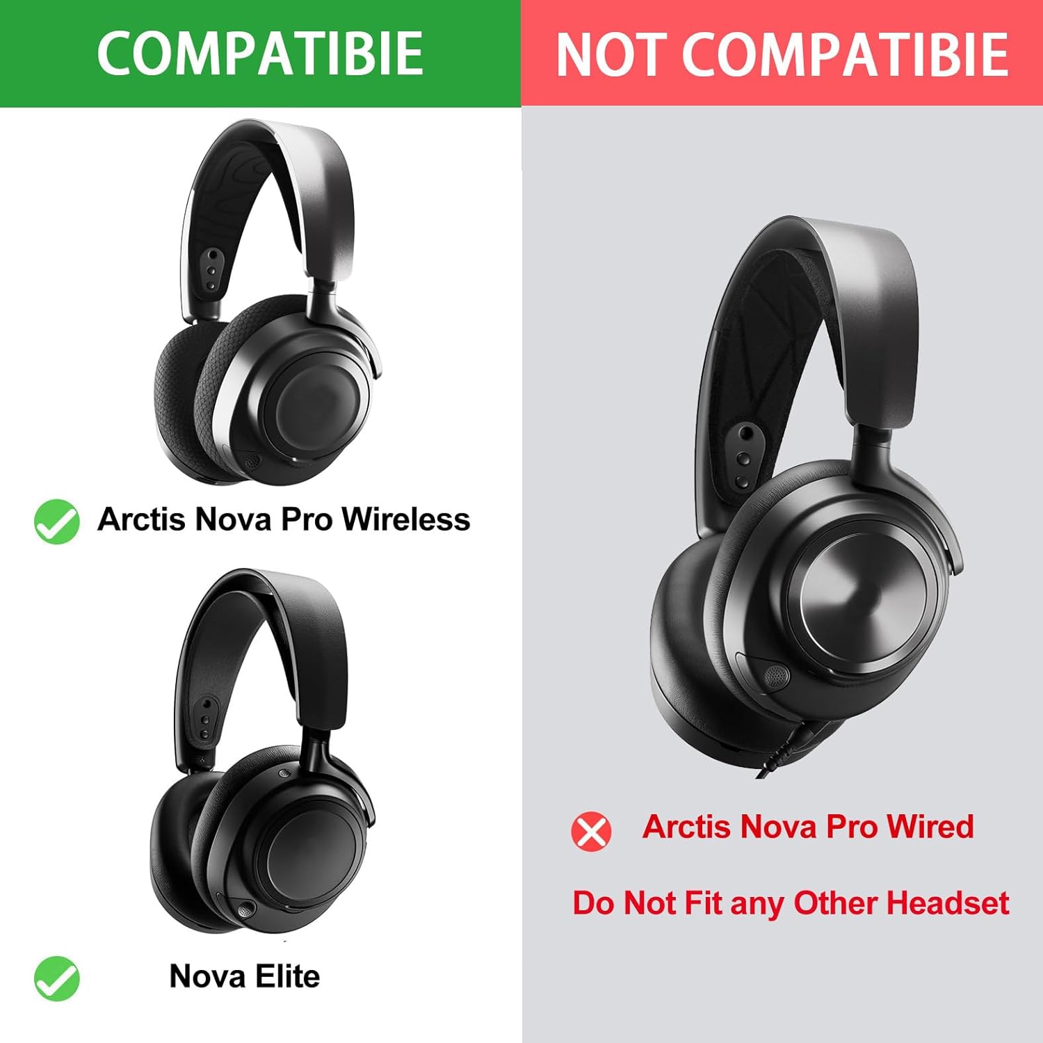 Nova Pro Wireless Earpads - defean Replacement Ear Cushion Ear Pads Compatible with Steelseries Arctis Nova Pro Wireless/Arctis Nova Elite Headphones (White Cooling Gel)