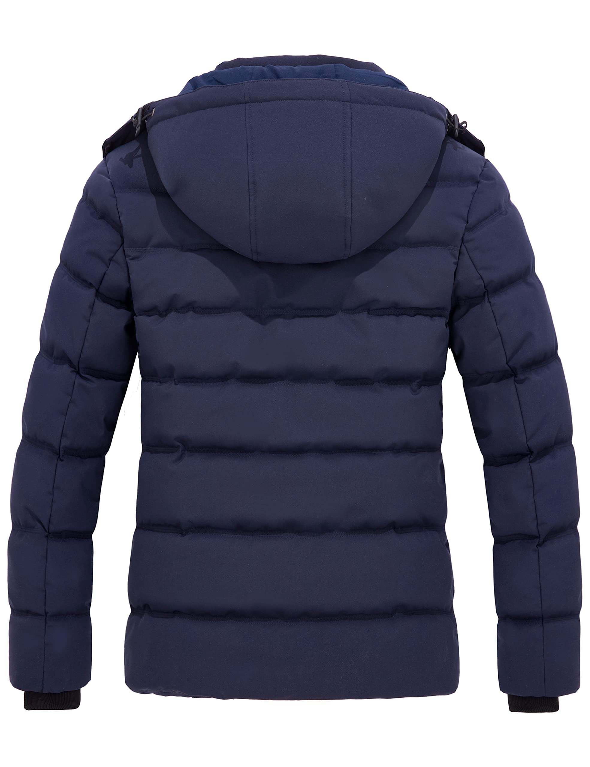 Wantdo Chaqueta de Invierno para Mujer Abrigo Corto Cálido Chaqueta Acolchada Gruesa Chaqueta Acolchada de Invierno A Prueba de Viento con Capucha Desmontable Abrigo Acolchado