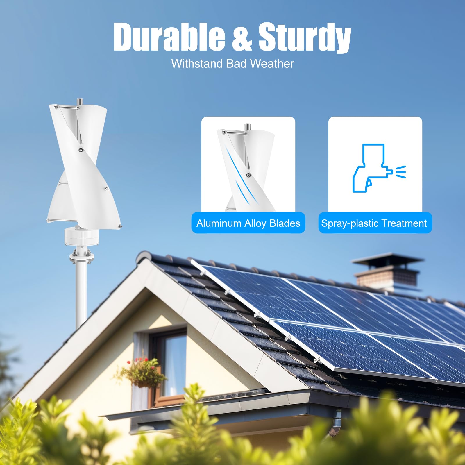Generatore di turbine eoliche verticali da 500 W 12 V con regolatore eolico a levitazione magnetica verticale turbine eoliche,turbine eoliche domestiche,Per casa, giardino, barca