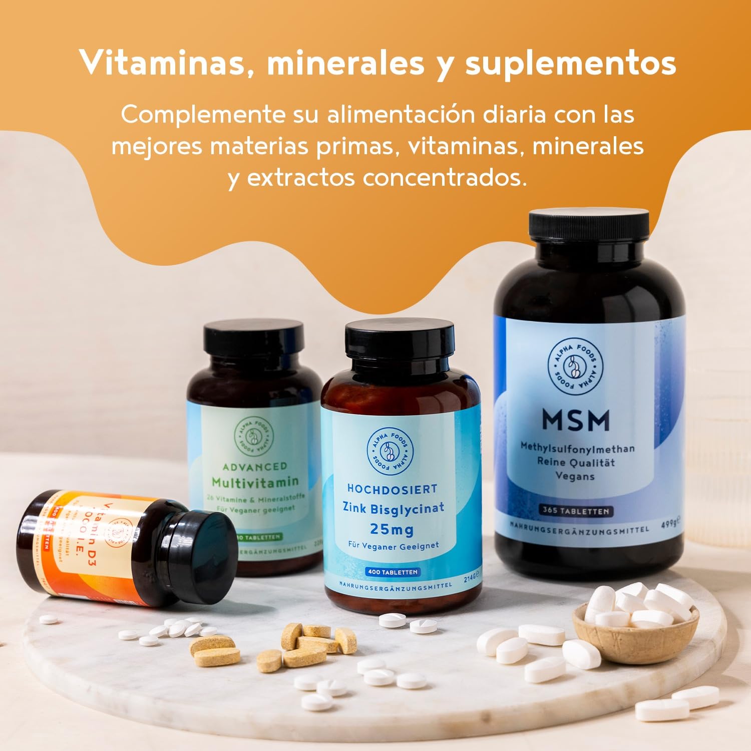 Curcuma con Pimienta Negra y Jengibre 2500mg | 400 Comprimidos | Alta Concentración Curcumina y Piperina | Vegano | Alternativa a las Tumeric Cápsulas y en Polvo | Alpha Foods