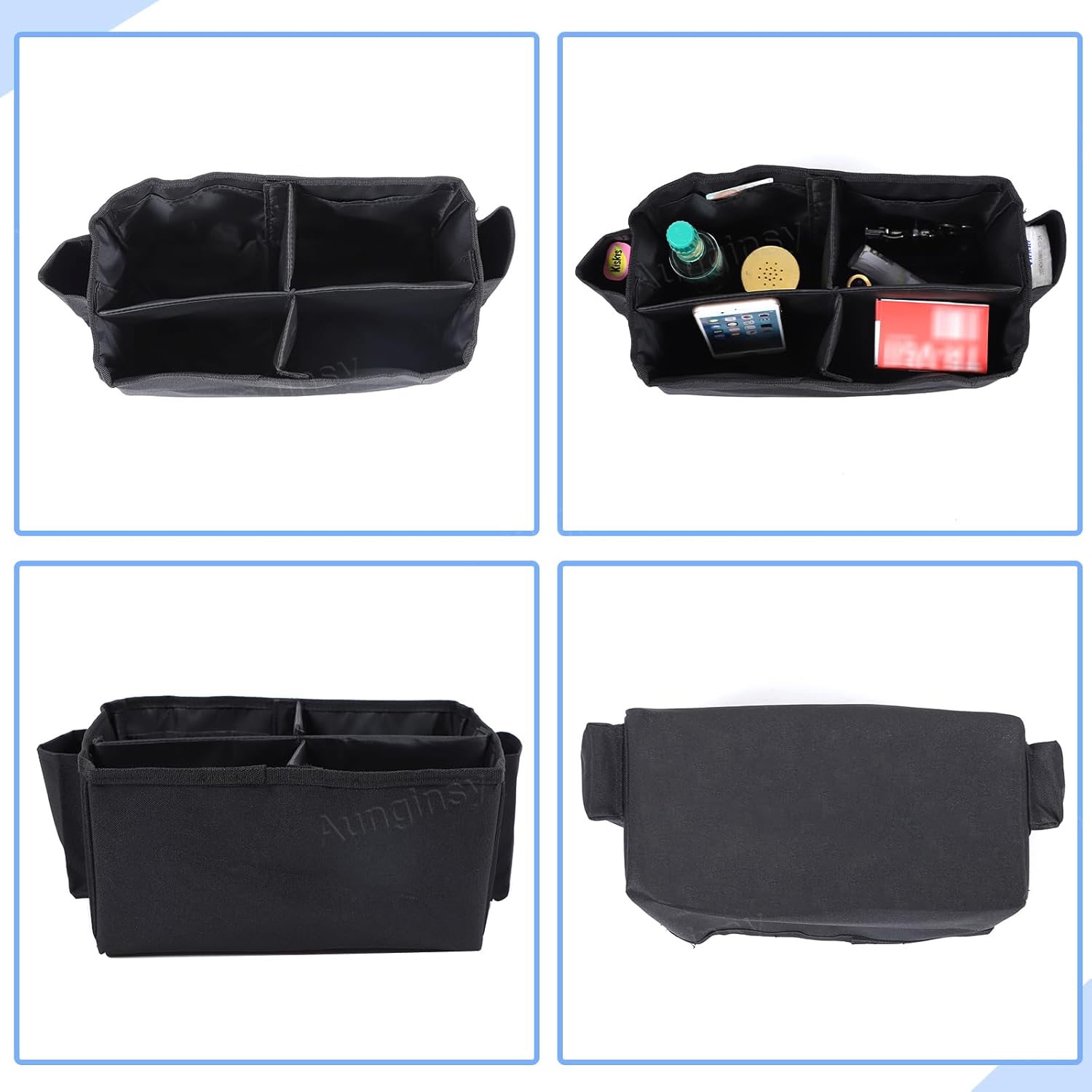 Aunginsy Center Console Glove Box Divider Organizer Compatible with Toyota Tacoma 2016-2023 Passenger Side Glove Divider Box Storage Bag Compartment Partition Insert Tray Secondary Storage Accessories