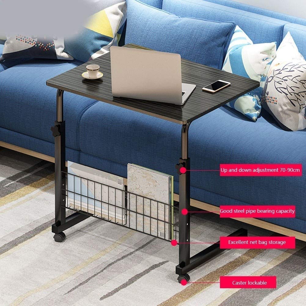 Laptop Table Side Table Laptop Desk Overbed Table Height Adjustable Hospital Table with Locking Casters Medical Bedside with