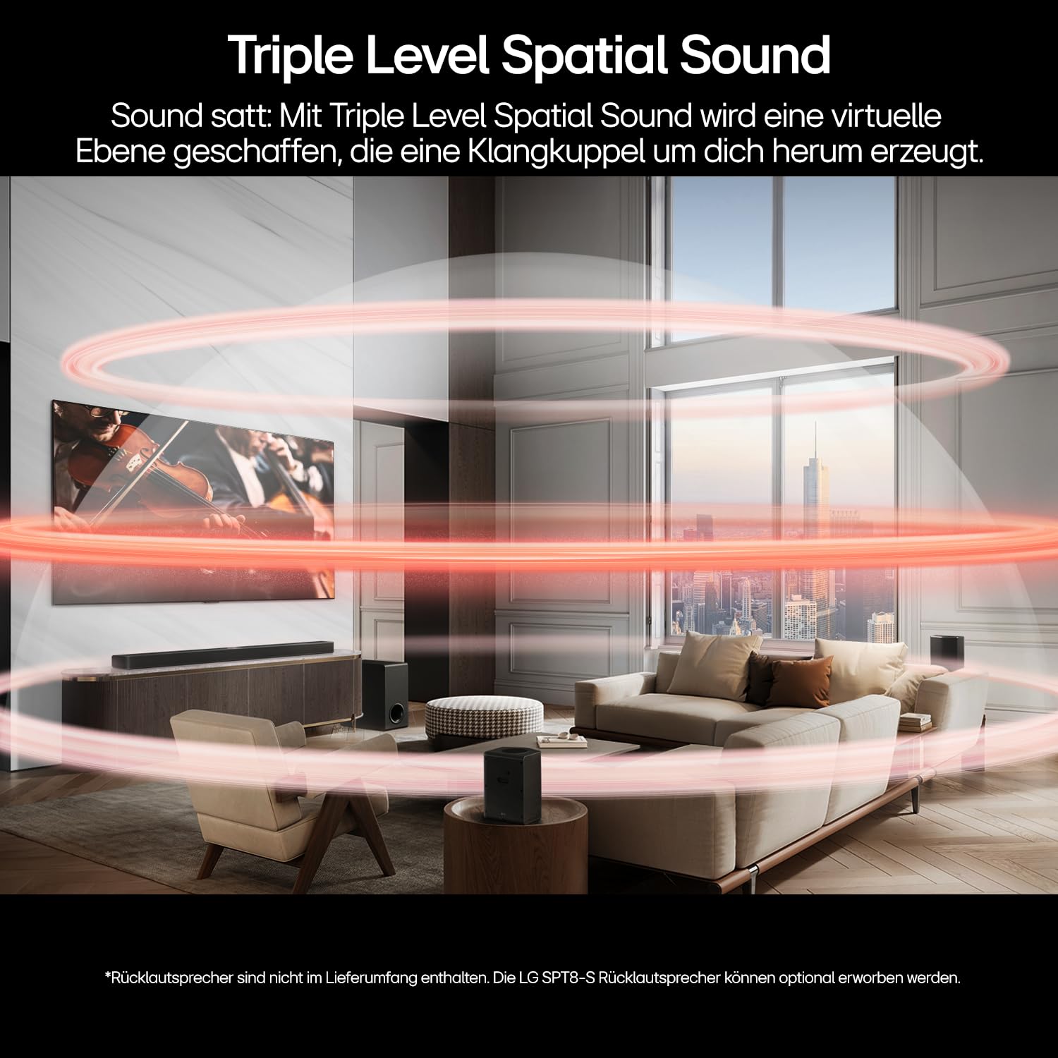 LG DS90TY 5.1.3 Dolby Atmos Soundbar (570W) mit kabellosem Subwoofer (Wow Cast, HDMI, Bluetooth) [2024], Schwarz
