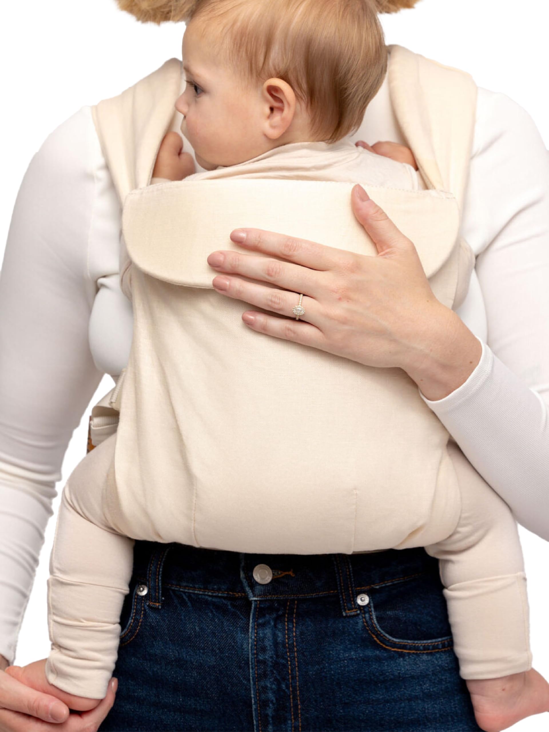 WildBird - Aerial Carrier - 7 to 45 lbs - For Moms, Dads, Caregivers - 100% Natural European Linen Fiber - Versatile and Adjustable - Small - Sparrow Fabric