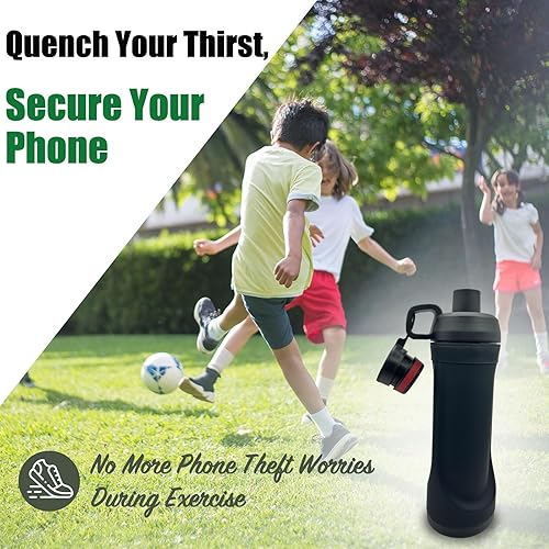 Miniatura 5 de Botella de agua con capacidad de 13.5 onzas, compartimento oculto definitivo para viajes, playa, automóvil, para almacenar objetos de valor como