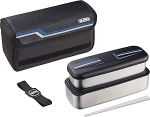 サーモス 弁当箱 ステンレス フレッシュランチボックス 1100ml ラインブラック DSD-1104W L-BK