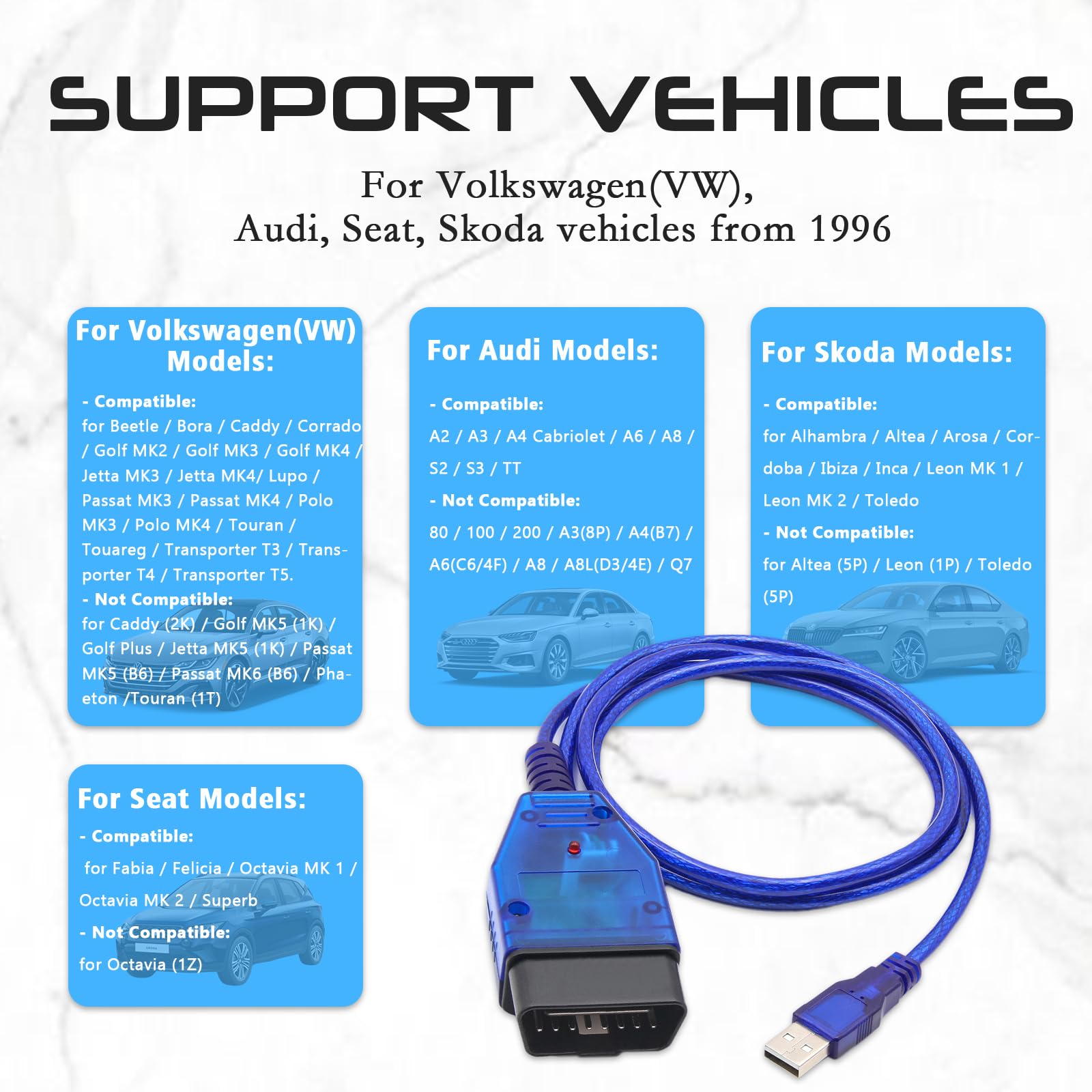 KKL 409 Fiat ECU Scan OBD2 Cable with FT232RL Chip,Diagnostic Software for V AG-COM KKL409+FIATECUSCAN Interface 2 in 1 Scanner Tool with 4Way Switch,fits for Vvv,Audi,Fiat,Alfa,Lancia Vehicle