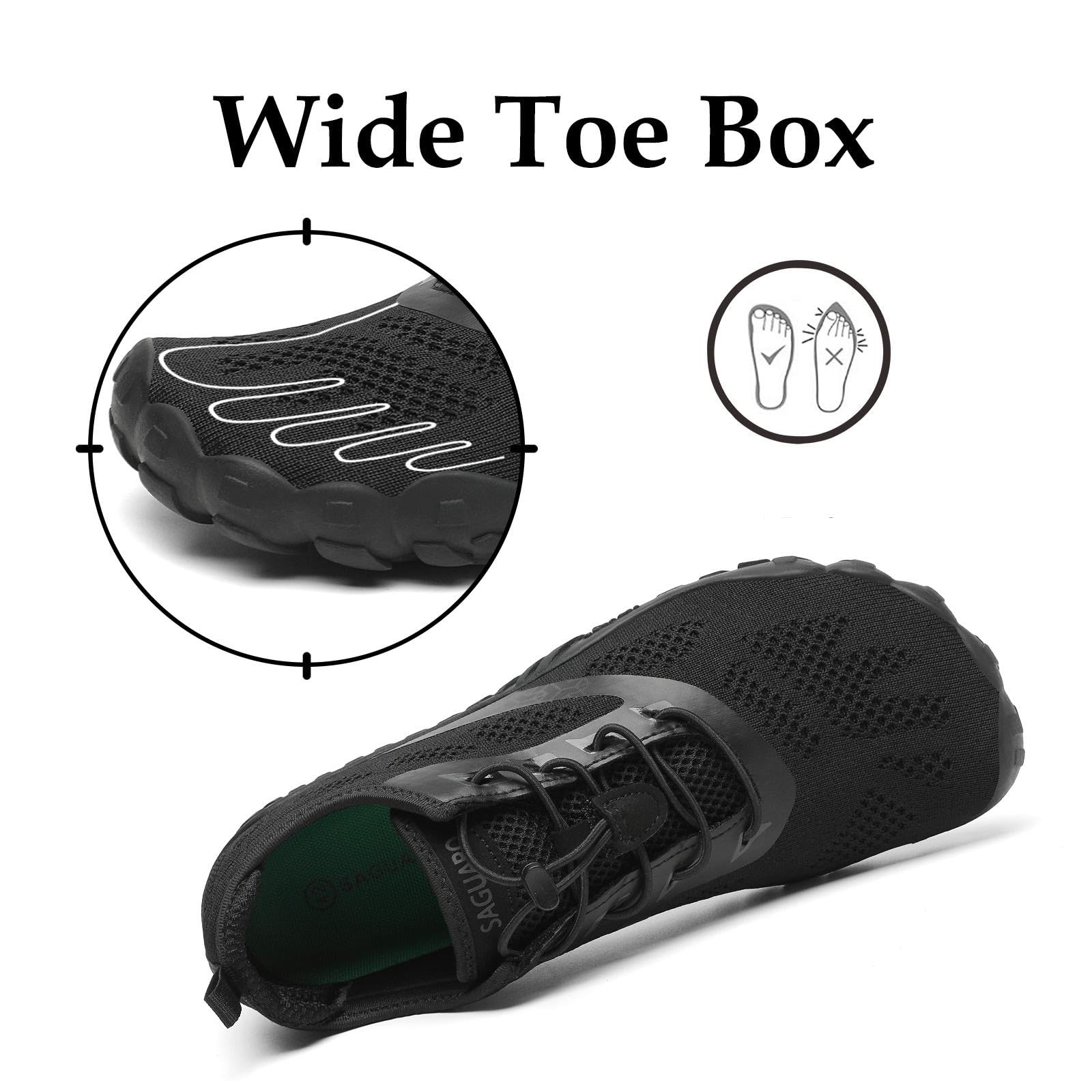 SAGUARO Scarpe Barefoot Minimaliste Uomo Donna - Scarpe Scogli Leggere Traspiranti Antiscivolo - con Padelle Larghe e Zero Gocce