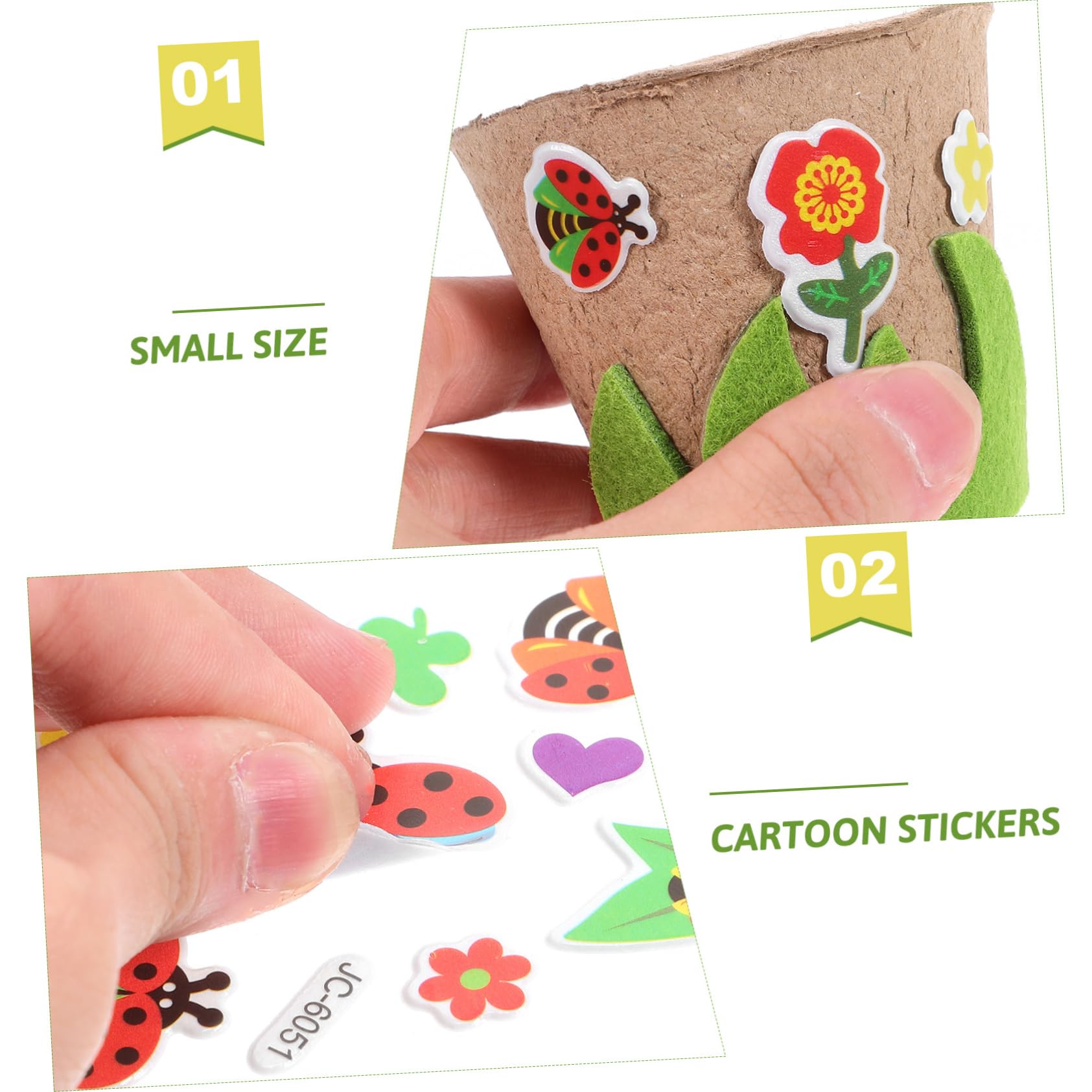 TOYANDONA 5sätze Diy Papierpflanzbecher Mit Aufklebern Und Zäunen Kreative Anzuchtbecher Aus Papier Für Pflanzen Bastelbedarf Für Gartenliebhaber Teiliges Für Gestaltung