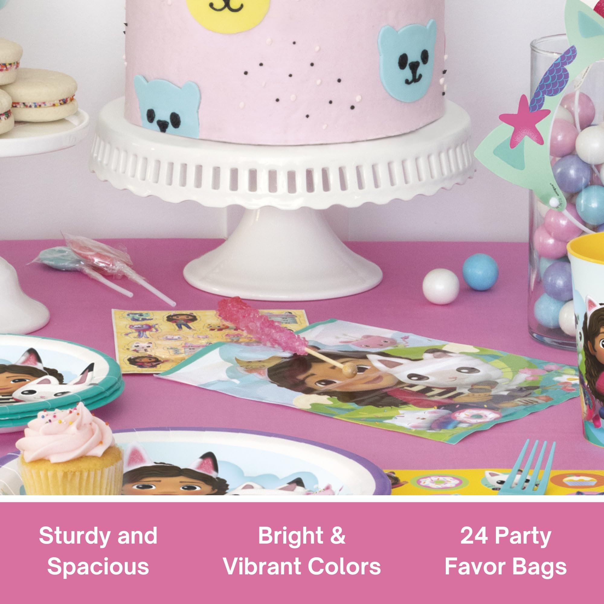 Unique Gabby Dollhouse Party Bags - 24 Pack - Gabbys Dollhouse Goodie Bags for Party Favors, Checklist - Birthday Decorations - Supplies for 24 Guests