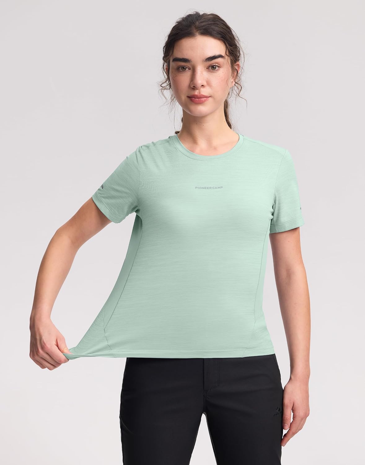 Pioneer Camp Womens's Athletic Shirt Short Sleeve Quick Dry Lightweight Workout Top Running Hiking Outdoor Gym