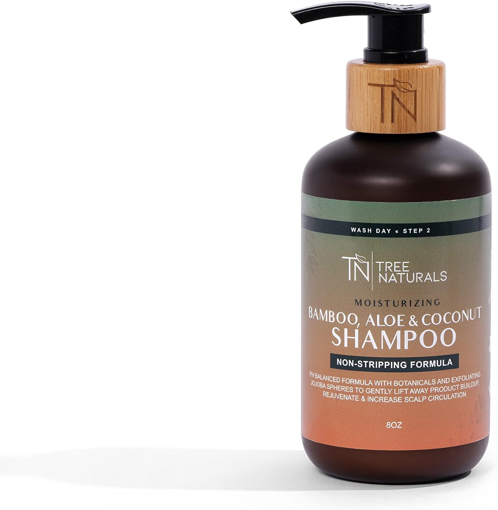 Tree Naturals Bamboo, Aloe & Coconut Moisturizing Shampoo for Curly Hair, Cleanses without Stripping, Moisture Rich Formula, Gently Lifts Buildup with Jojoba Oil Moisture Beads, 8 ounces