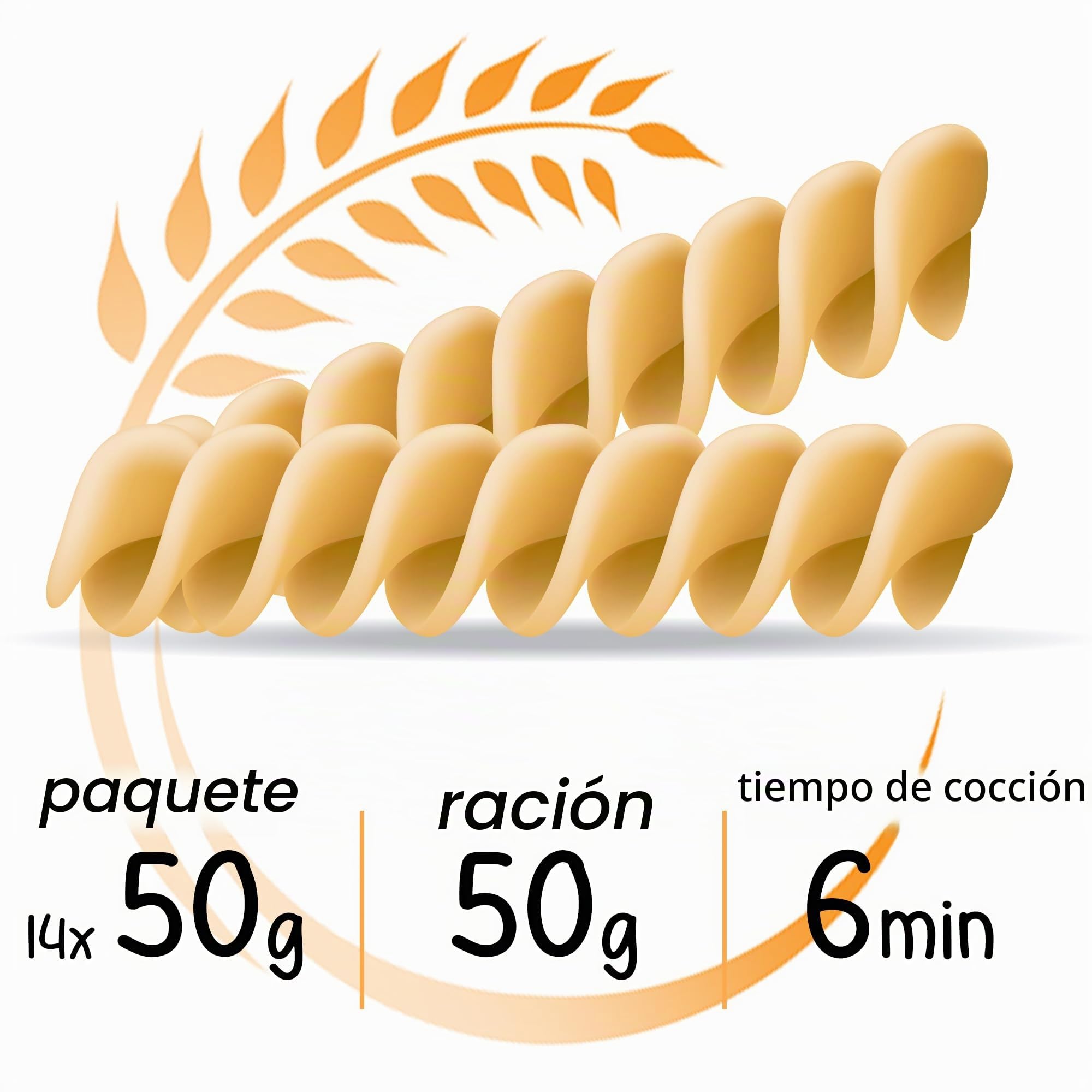 PASTA KETO Line@diet | porciones individuales de 50 g de pasta cetogénico | bajo en carbohidratos y 0,2 g de azúcar, rico en fibra y proteínas (14 Fusilli)