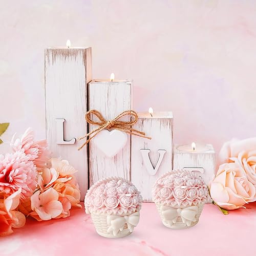 Vista 30 de Molde de vela para el día de San Valentín para hacer velas, molde de silicona 3D para fundición de resina, bricolaje yeso, arcilla polimérica