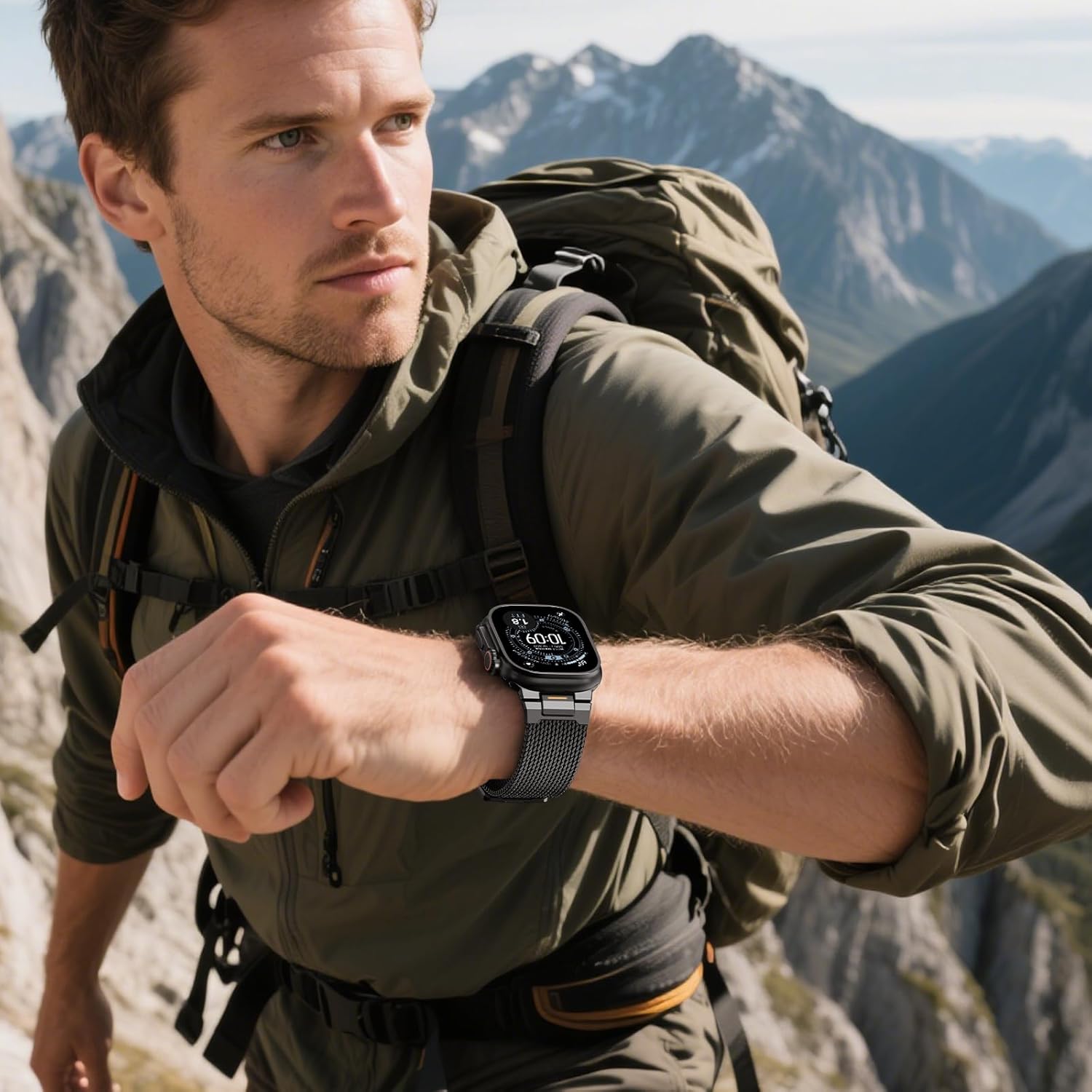 BXUXOHS Milanese Loop- Compatible with Apple Watch Ultra 3 2 1 Band for Men 49mm 46mm 45mm 44mm 42mm 41mm 40mm 38mm,Magnetic Mesh Metal Strap Wristband for iWatch SE 3/2 Series 11/10/9/8/7/6/5/4 Ultra - Image 7