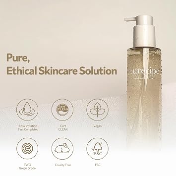 PESTLO Ourecipe Oil to Foam Cleanser Vegan, Hypoallergenic, Gentle Makeup Remover, Deep Cleansing, Non-Sticky for All Skin Type including Sensitive, Dry and Acne-Prone Skin, 6.76 fl oz (200ml)