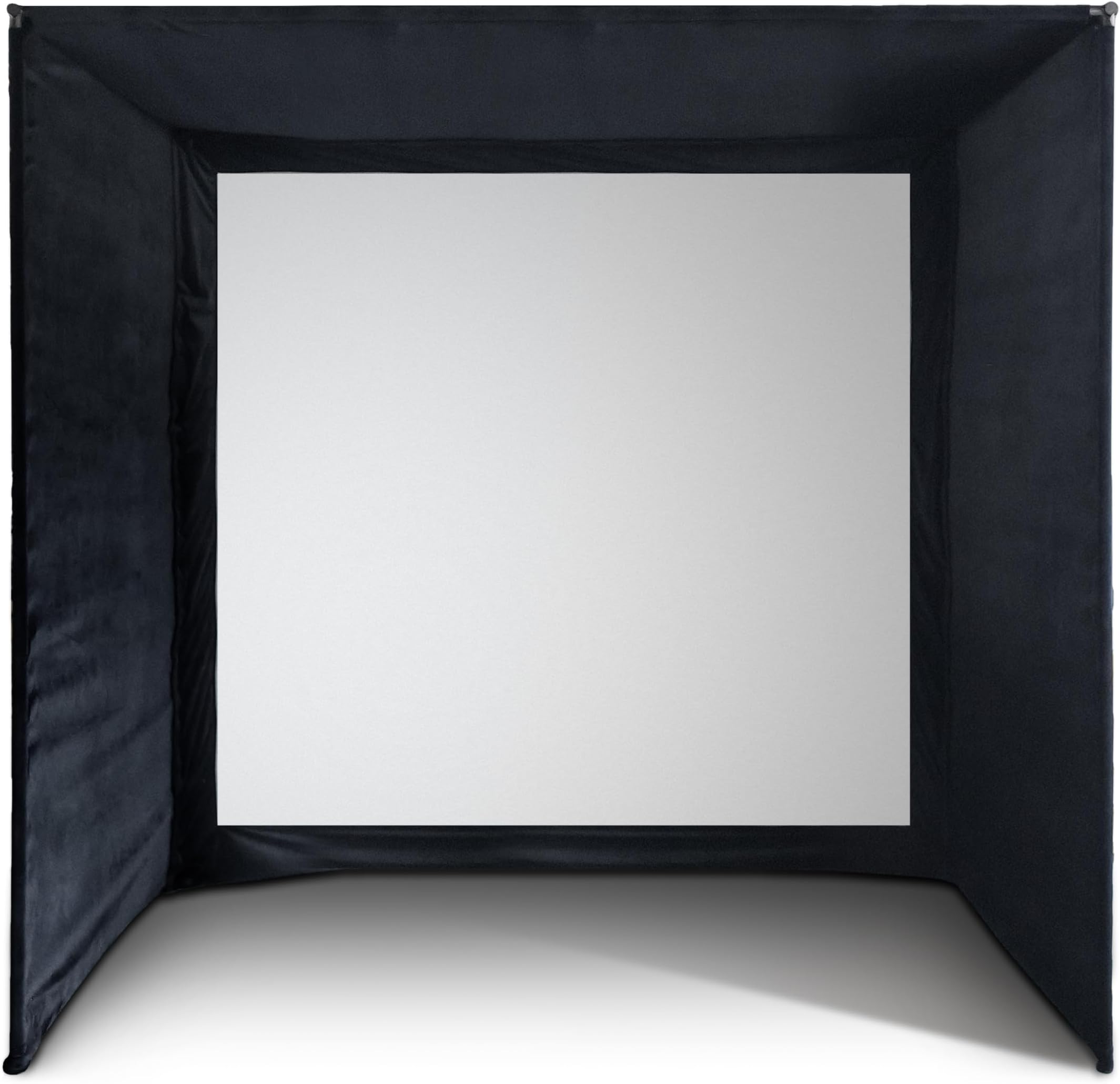 SimSpace Golf Simulator Enclosure with Impact Display Projection Screen, use with all Golf Launch Simulators and Monitors.