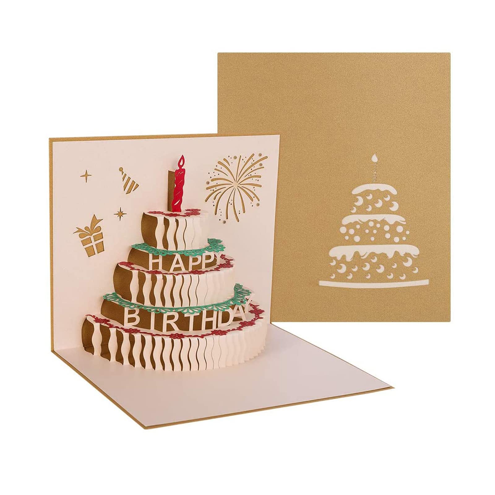 Amazon | 誕生日カード 3Dバースデーカード バースデ ケーキ