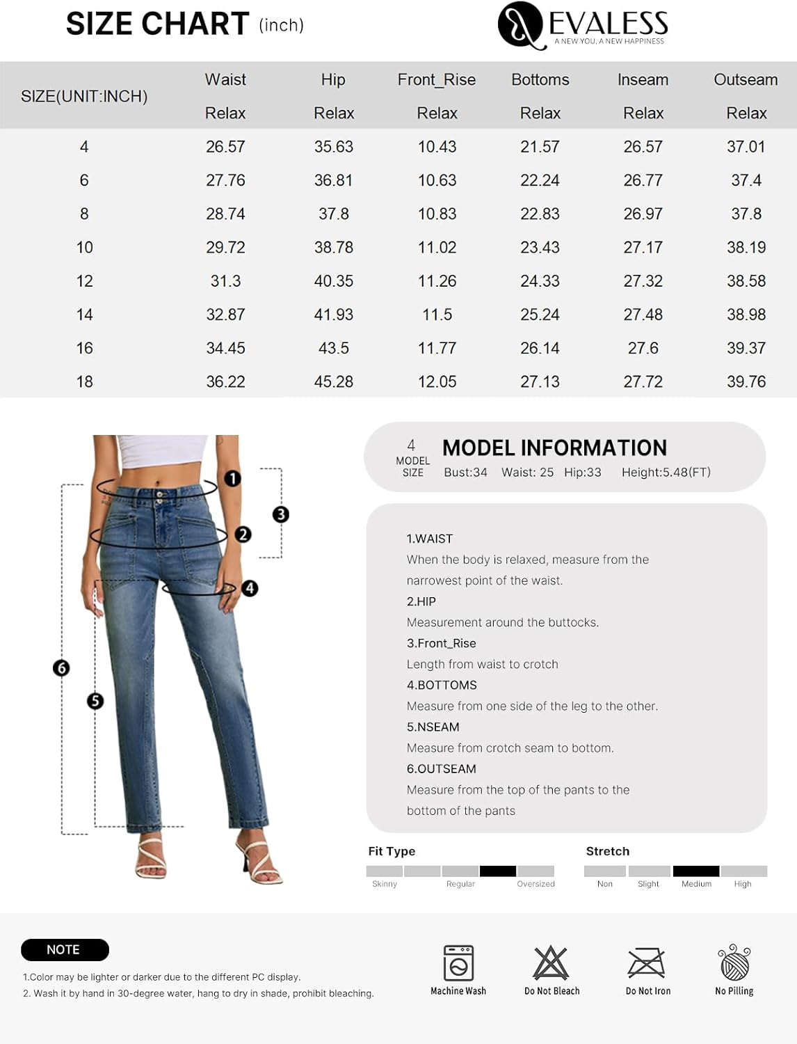 EVALESS Jeans for Women High Waisted Stretchy Trendy Paneling Straight Leg Relaxed Fit Ankle Denim Pants - Image 7