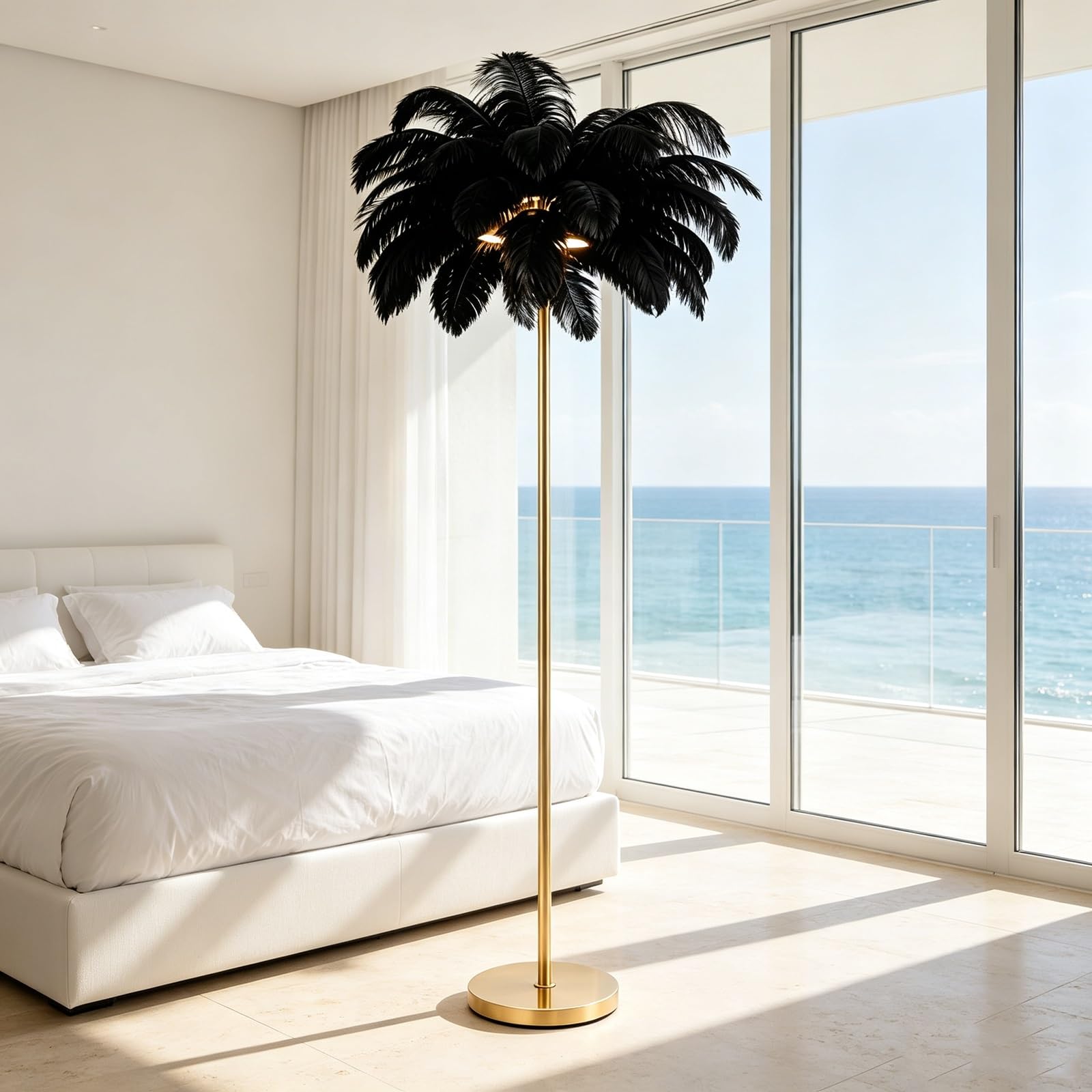 LCNDKF Elegant Feather Floor Lamp