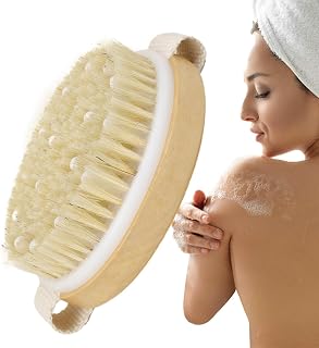 Dry Body Brush,Dry Skin Exfoliator Brush Body Scrub - Remove Dirt Bath Body Brush, Natural Bristle Bath Skincare Brush for Massage and Body Cleaning Pochy