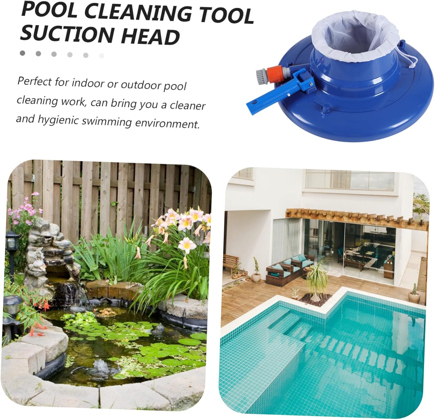 HANABASS Pool Leaf Cleaner Vacuum Head for Swimming Pools 12 Diameter Sturdy Plastic Easy to Use Hose Attachment for Efficient Debris Removal
