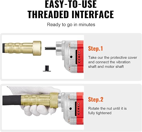 Miniatura 5 de VEVOR Vibrador de concreto manual, vibrador eléctrico de 800W 13000 VPM, herramienta eléctrica de vibración de concreto con vara de 6.6 pies  2m,