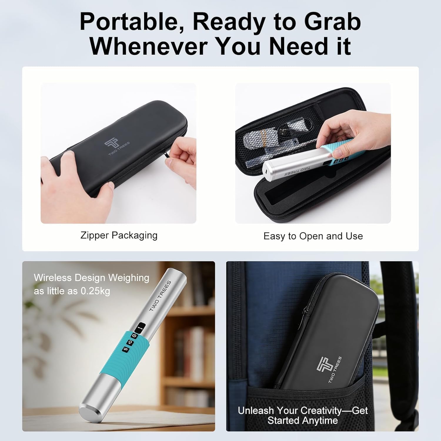 Two Trees U2 Ultrasonic Cutter 40kHz Handheld Precision Cutting Tool with Built-in Light and Digital Display. Cuts Leather, Plastic, Wood, Rubber, EVA, Carbon Fiber, and Various DIY Projects.