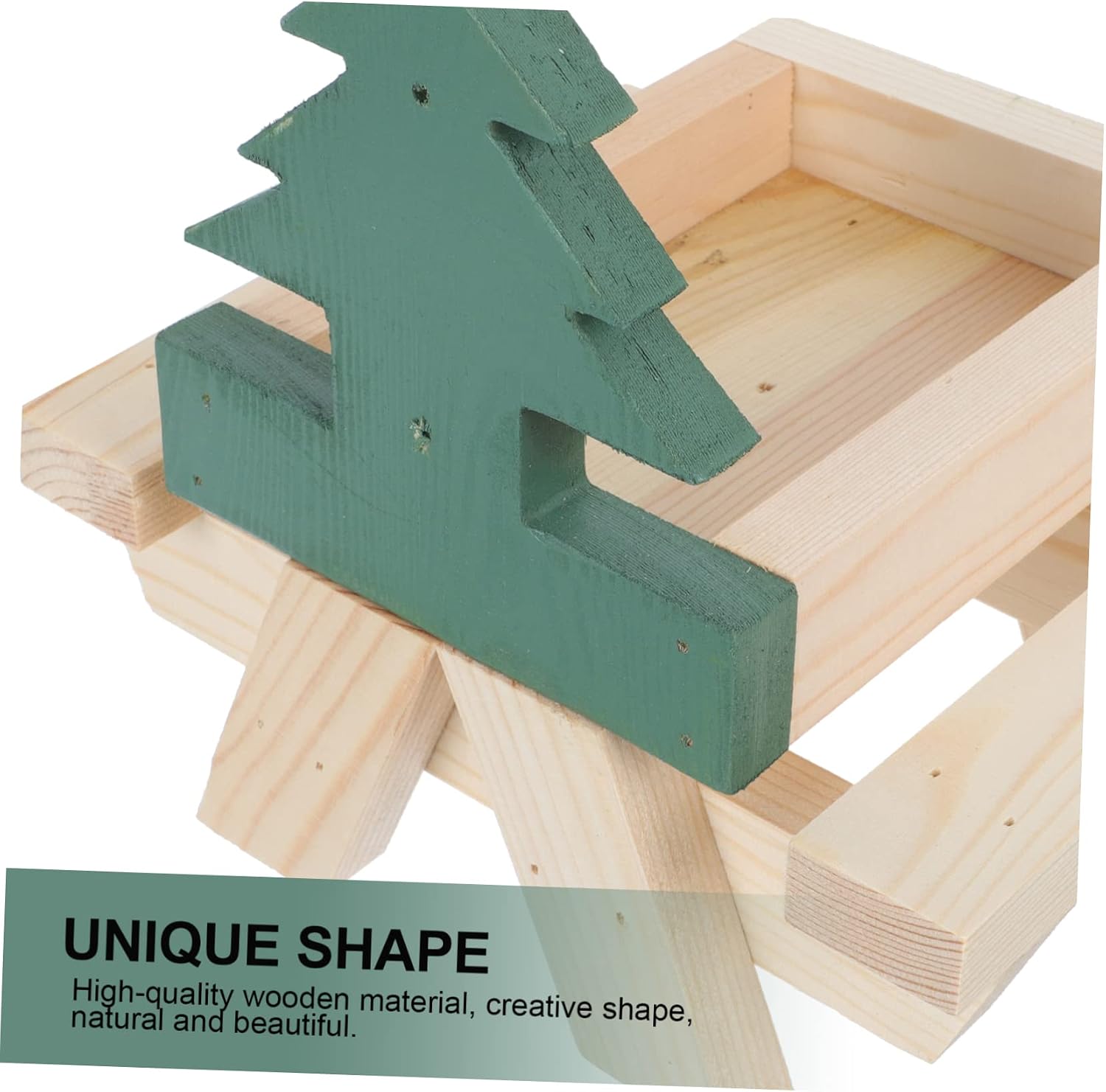 Kisangel Wooden Squirrel Feeder Bench Squirrel Food Dispenser for Nuts Corn Cob Outdoor Animal Nut Eating Rack