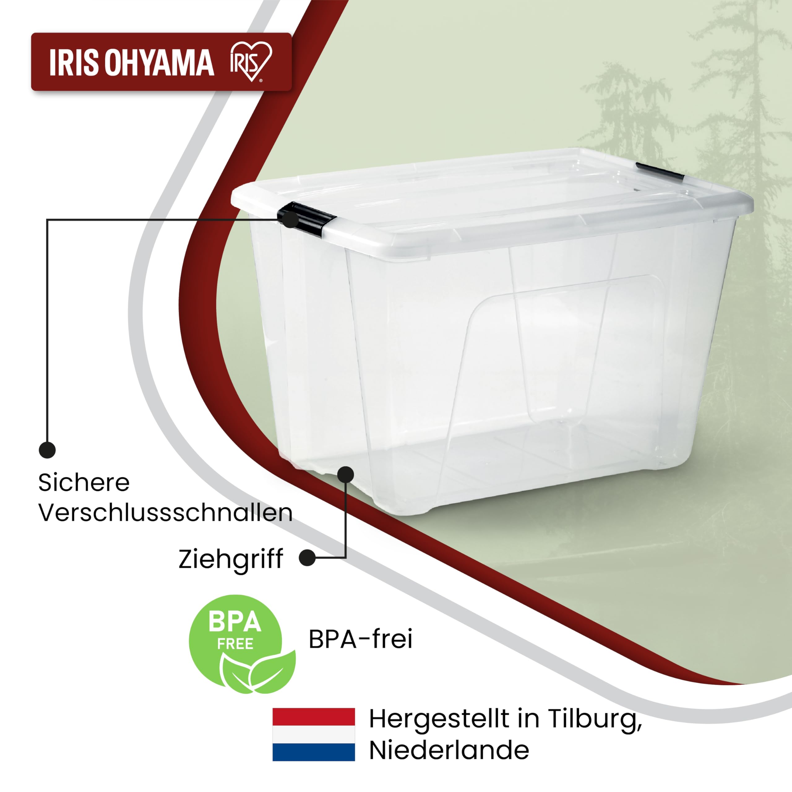 Iris Ohyama Aufbewahrungsbox mit Deckel Groß 60 L – Bild 3