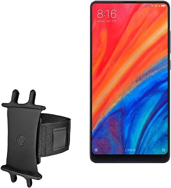 BoxWave Holster Compatible with Xiaomi Mi Mix 2S - ActiveStretch Sport Armband, Adjustable Armband for Workout and Running - Jet Black