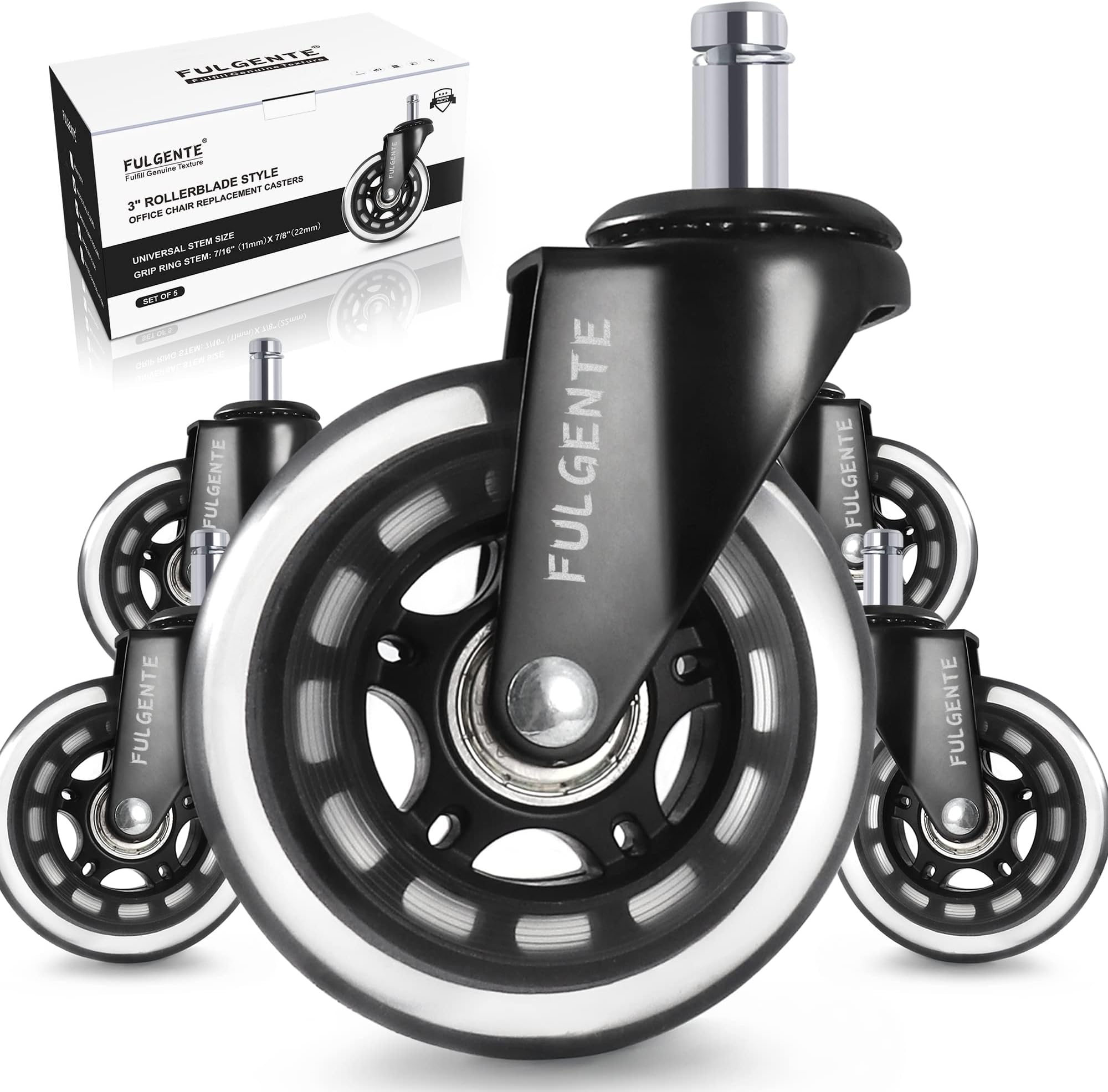 Hartboden Stuhlrollen 11x22 Mm Stift - Bürostuhlrollen In Ungebremst - Foto 7