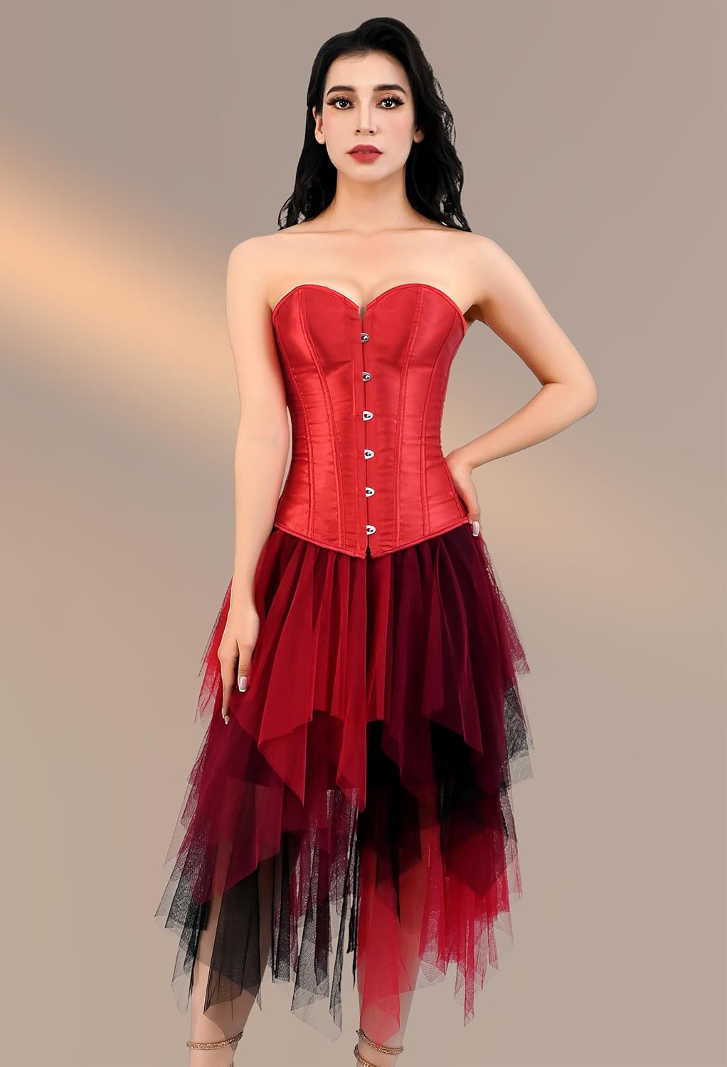 Kranchungel Corset Tops for Women: Plus Size Renaissance Corset - Lace up Bustier Overbust Halloween Costumes - Photo Shoots - Image 5