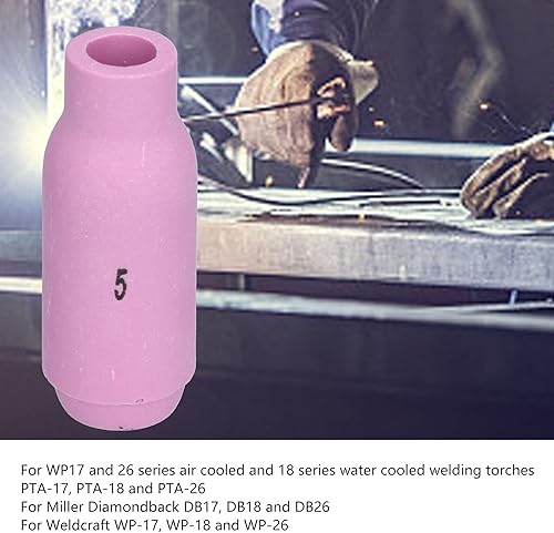 Miniatura 4 de 20 Uds TIG Alúmina Boquillas Copa Cerámica 10N49 5 # TIG Soldador Copas Gas Lens Shield Consumibles Disipación de Calor Rápida para Antorcha de