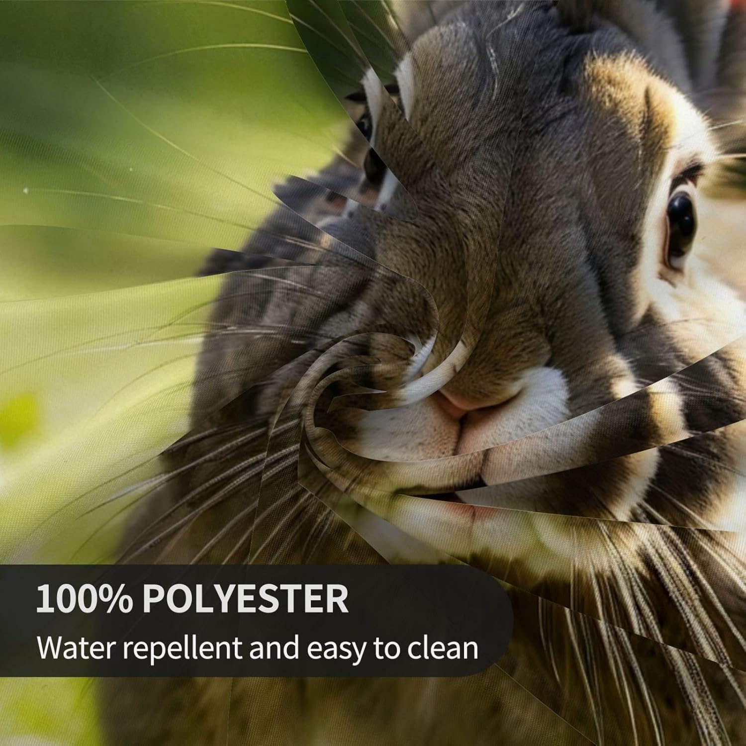 Bunny Rabbits Print Wrinkle Free Dining Table Cover for Birthday Party Farmhouse Tablecloths Up to 60 x 60 Inches