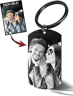 Meinearmbänder Schlüsselanhänger personalisiert mit Foto & Gravur | Personalisierte Geschenke | Fotogravur | Geschenk Freundin | Geschenk Freund