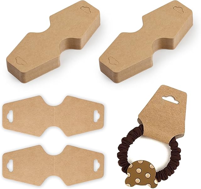 Earring Display Cards Brown Jewelry Card Holder 100pcs Necklace Display Cards Handmade Kraft Earring Paper Tags Packaging Hanging Cards for Bracelets Headbands Making Storage