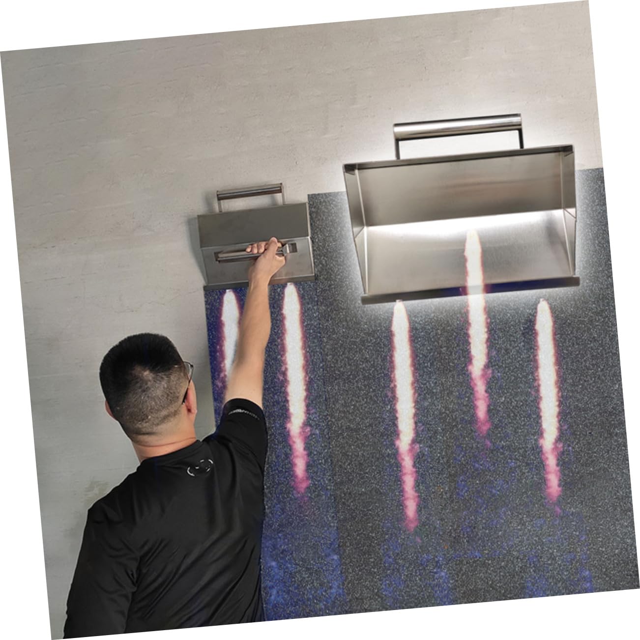 Cazzuola per Finitura Murale in Acciaio Inox, Argento | Lisciatura Pareti e Lavori su Calcestruzzo, Forma Unica, Design Multifunzione, Presa Confortevole