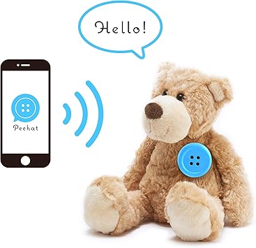 Amazon Pechat ペチャット ブルー ぬいぐるみをおしゃべりにするボタン型スピーカー 英語にも対応 英語 外国語 おもちゃ