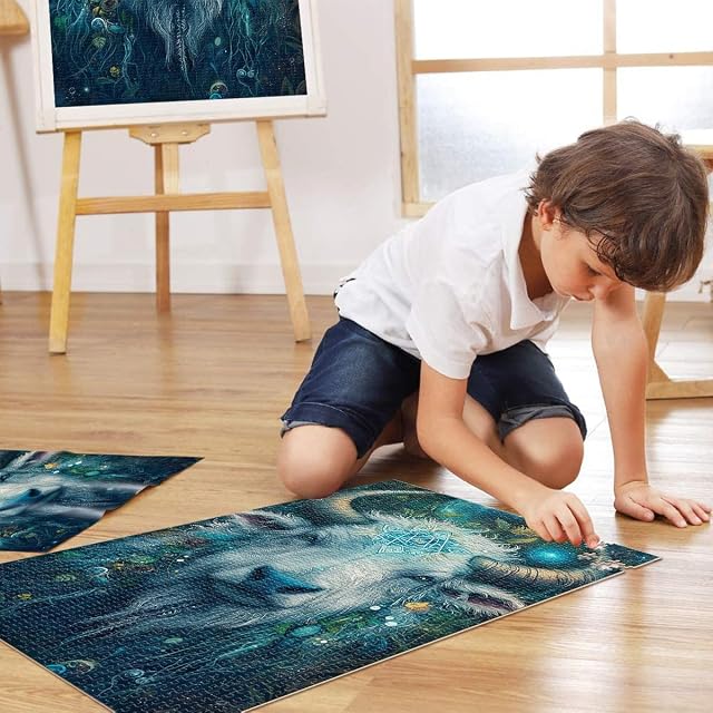 Foto 4 de 6 de Puzzle de 2000 Piezas para Adultos Bestia mítica Toro Hecho de Papel，para y a Partir de 14 años Aprendizaje…