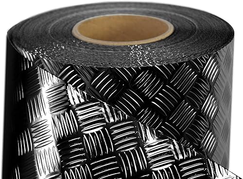 Miniatura 10 de Rollo adhesivo de vinilo con acabado cromado negro metálico, para uso industrial, para estantes, paredes, pisos (17.8 pulgadas x 20 pies)