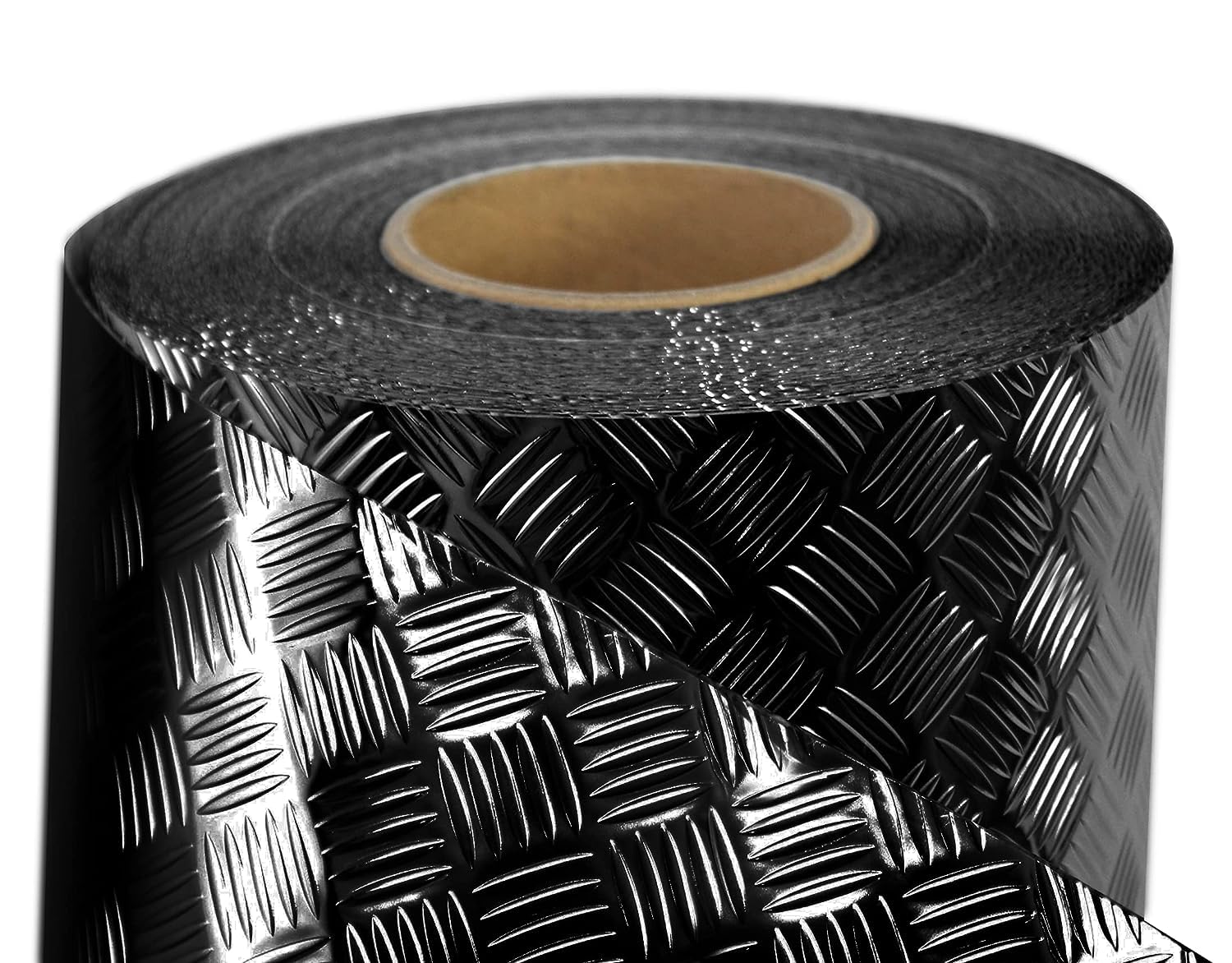 Industrial Diamond Plate Chrome Vinyl Wrap – Metallic Finish, Self-Adhesive Contact Paper, 17 X 3 Feet Roll For Shelves, Walls, Floors – Anti-Slip & Grime-Resistant