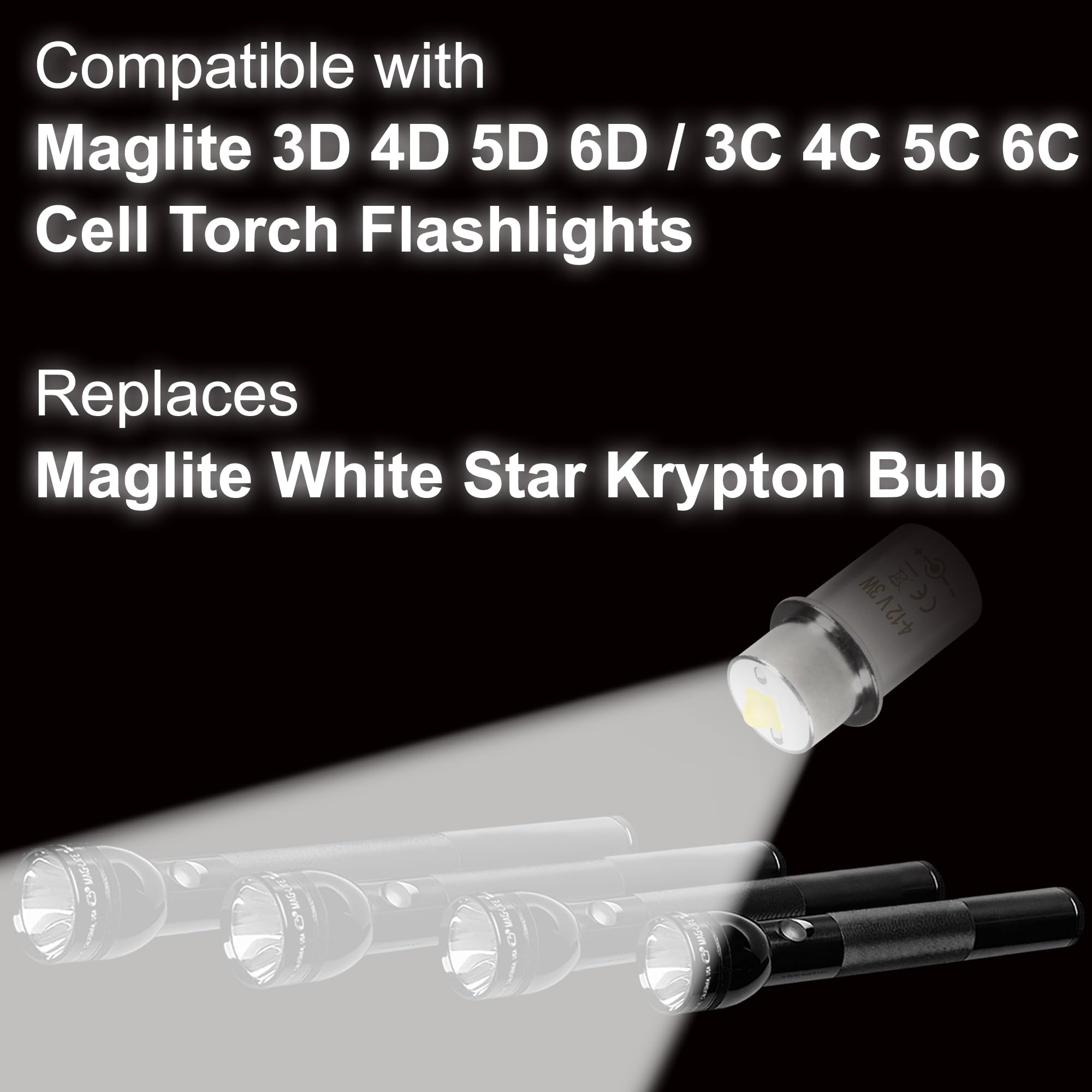 Amazon.co.jp: HQRP ハイパワー電球 2個パック Mag-Lite 3-4-5-6