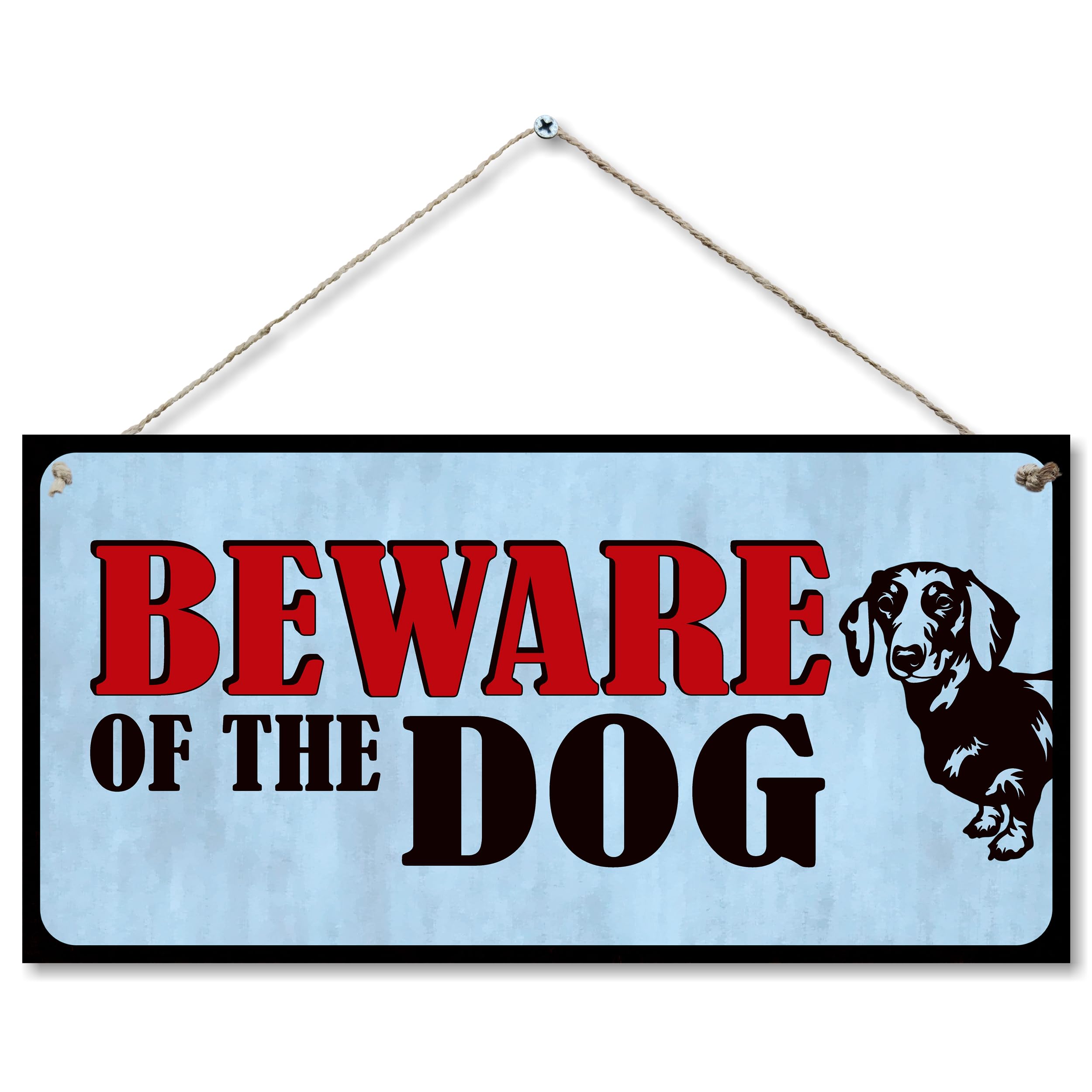 CARISPIBET Beware of the Dog! Dachshund Warning signs for your home signs for dog owners outdoors signs Garden gate house plaque door signs 6" x 12"