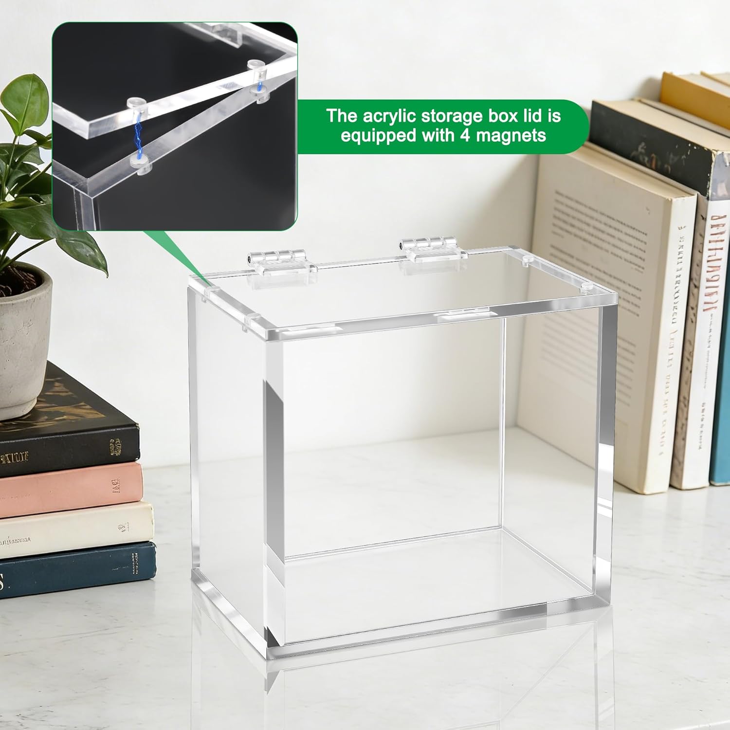 Booster Box Acrylic Display Case Protector, etb Protector case, Stackable Magnetic Lid Design with Ultra Thick 8mm & 5mm Acrylic, UV Resistant Clear Display for Sealed Booster Boxes