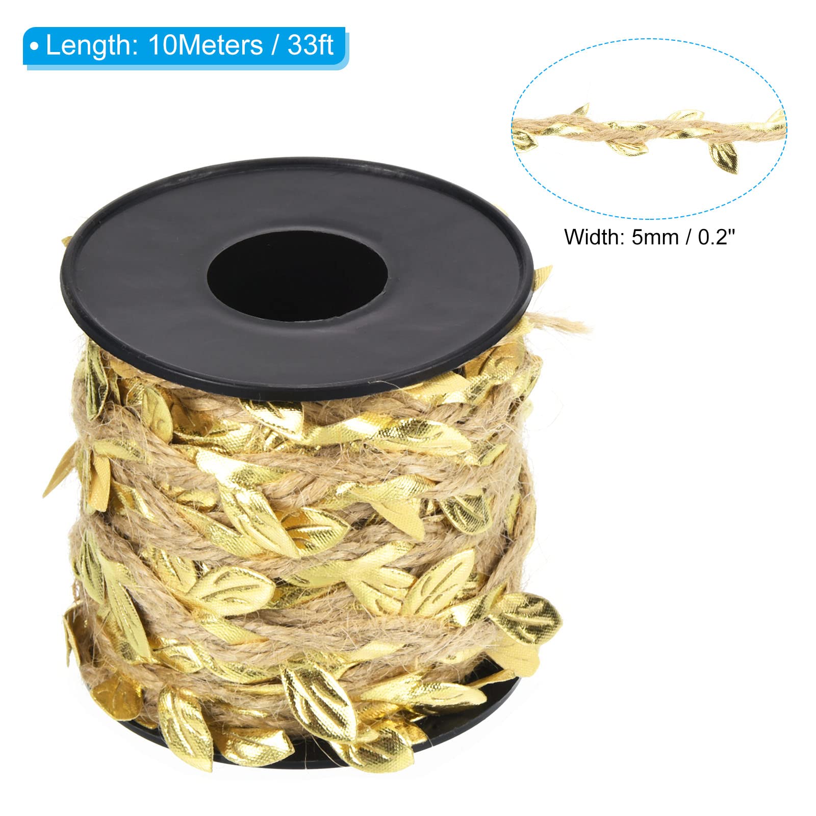 PATIKIL 33ft 5mm Burlap Leaf Ribbon - Image 2