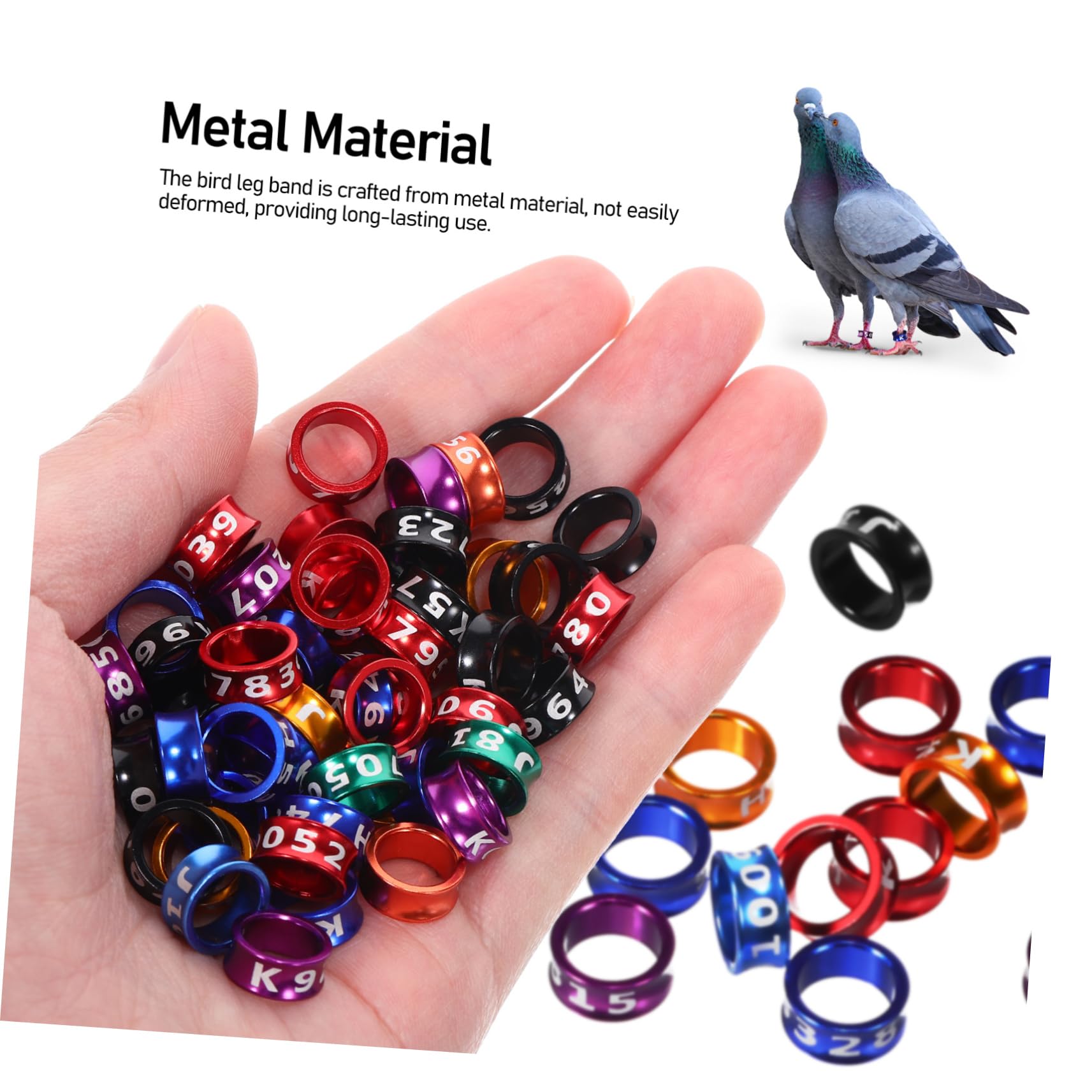 Amazon | Angoily 鳥の足輪 金属製ナンバー付き鶏脚リング 8mm 明瞭